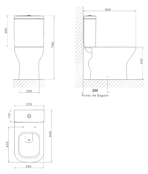 Sanitarios Deca AXIS Inodoro Largo + Deposito Mochila Apoyo+ asiento con tapa