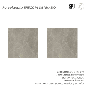 Pisos de porcelanato BRECCIA satinado 120x120cm