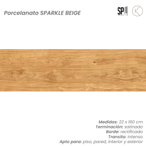 Pisos simil madera porcelanato SPARKLE BEIGE 22x160 cm