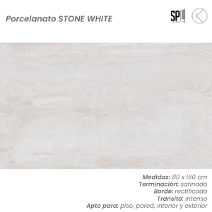 Porcelanato para piso STONE WHITE 80x160