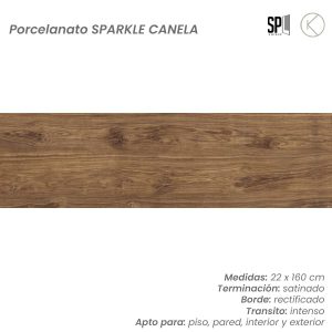 PORCELANATO MADERA TEXTURA SPARKLE CANELA 22x160 cm 