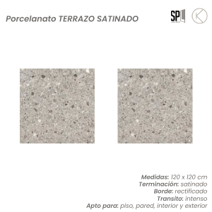 Pisos para baños porcelanato satinado TERRAZZO 120x120cm