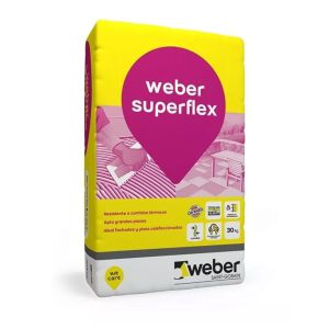 PEGAMENTO PARA PORCELANATO WEBER SUPERFLEX BOLSA DE 30 KG