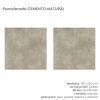 PORCELANATO CEMENTO NATURAL 120x120 cm rectificado - apto interior y exterior, pisos y paredes - símil cemento alisado - grandes piezas