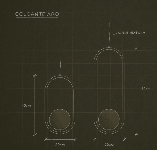 LAMPARA COLGANTE ARO S BRONCE